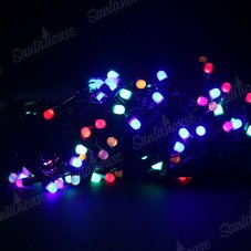 Комнатная гирлянда Нить, чёрный ПВХ провод, IP44, RGB, 8м