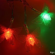 Гирлянда Нить/Бабочка, без переходника, без режимов, динамика RGB цвет 4м