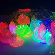 Гирлянда Нить/Ракушка, без переходника, без режимов, динамика RGB цвет 4м