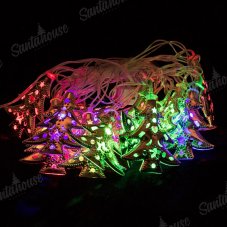 Гирлянда Нить/Металл. Ёлочка золотая RGB цвет 4м