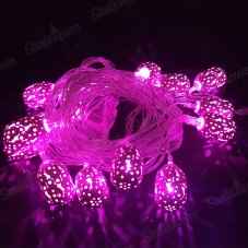 Гирлянда Нить/Металл. Арахис серебряный RGB цвет 4м