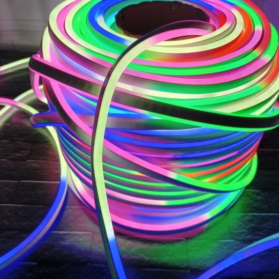 неон плоский RGB красн-син-роз-зел-желт, 1м, ip68