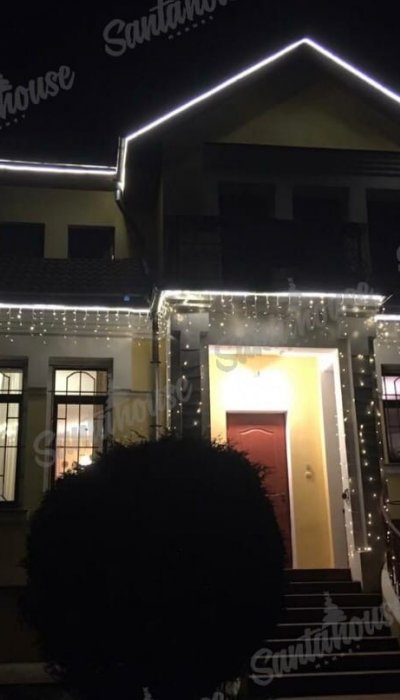 Контурная подсветка загородного дома Контурная подсветка загородного дома