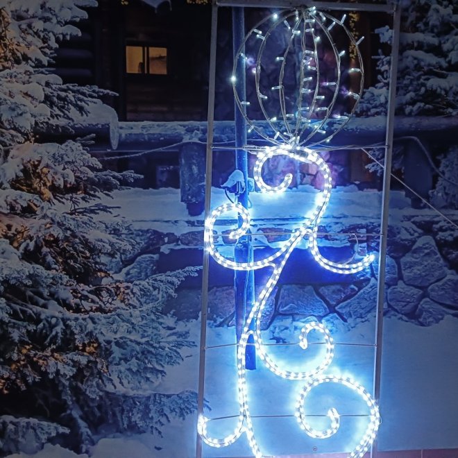 Консоль планета+завиток, холодный белый, ip68, дюралайт+нить, 1,8+0,7